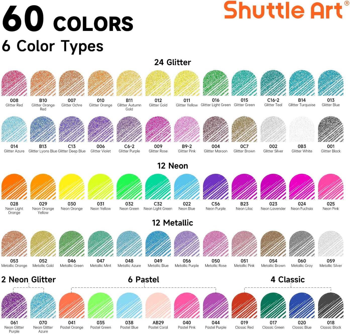 Shuttle Art Gel Pens, 120 Pack Gel Pen Set 60 Colored Gel Pen with 60 Refills for Adults Coloring Books Drawing Doodling Crafts Scrapbooking Journaling