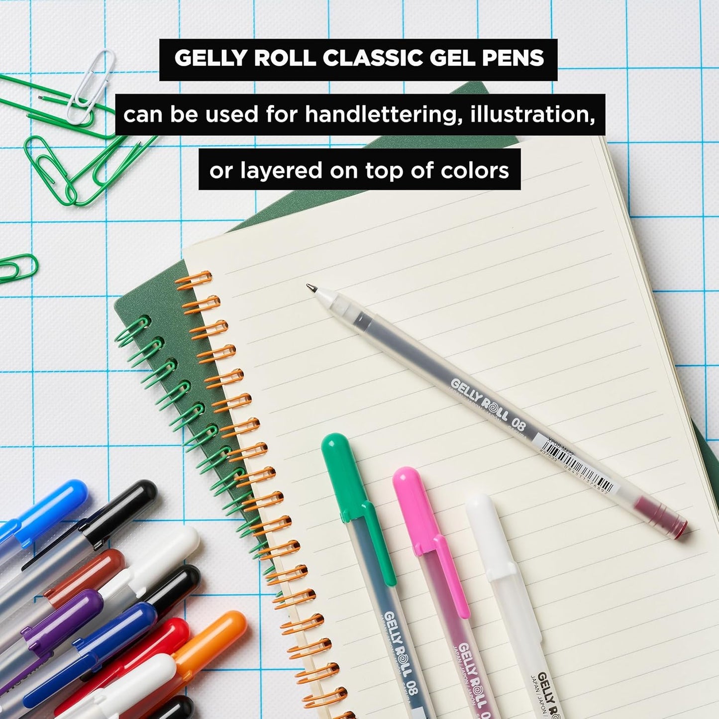 SAKURA Gelly Roll Gel Pens - Fine Tip Ink Pens for Journaling, Art, or Drawing - Classic White Ink - All are Tip Size Fine 05-6 Pack