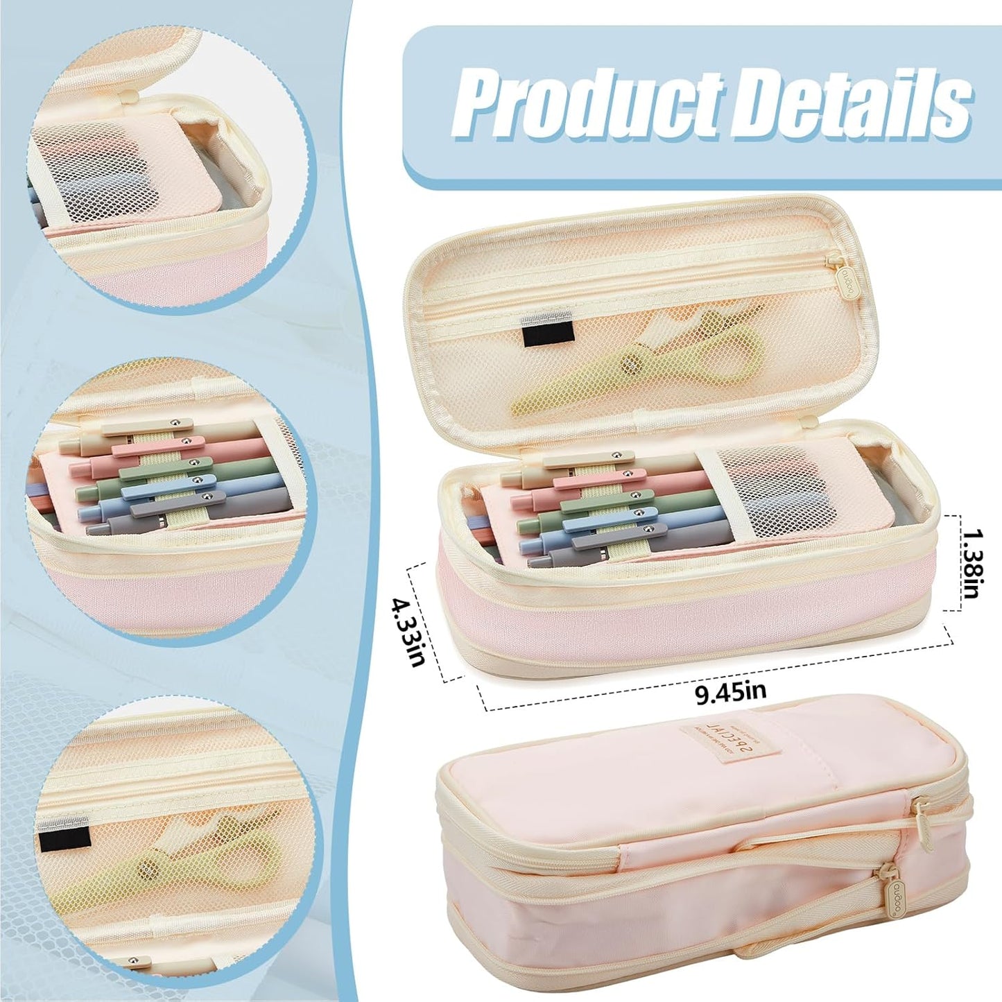 Jutom 39 Pcs Aesthetic Book Annotation Kit Highlighter with Pencil Case Bag Gel Pen Transparent Sticky Note Taking Bible Study College School Supplies(Pink,Cute Style)