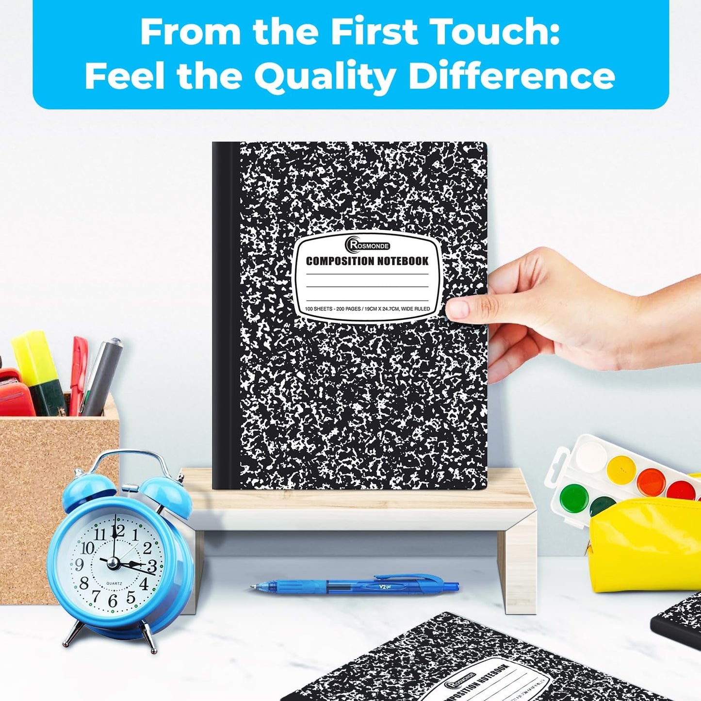 1000 Pack (Pallet) Composition Notebooks Bulk, Wide Ruled, Pallet of Notebooks, 200 Pages (100 Sheets), 9-3/4 x 7-1/2, Bulk Notebooks for School, Bulk Office Notebooks, 4-7 Days Transit