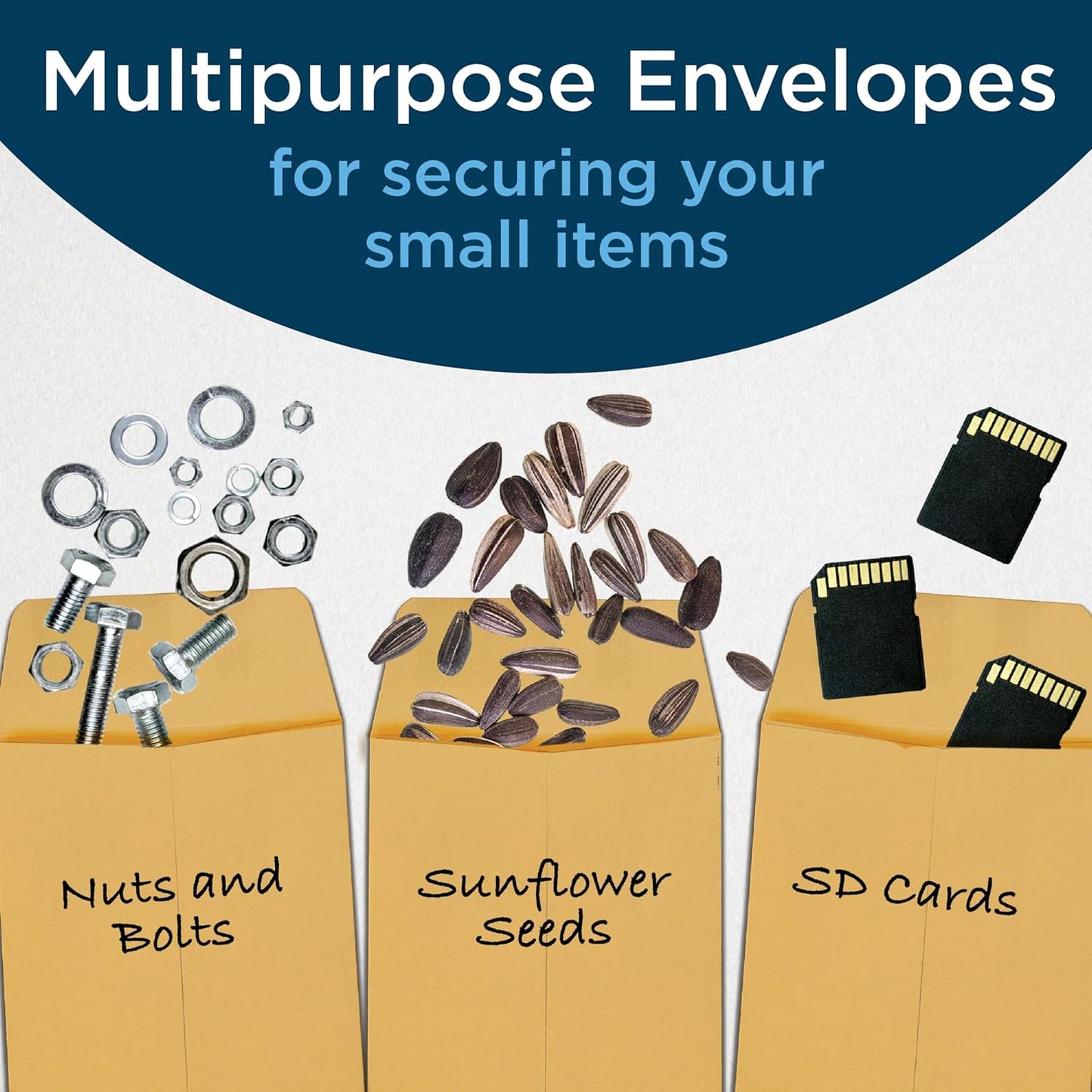 Guardian #1 Paper Coin Envelopes with Gummed Flaps, Pack of 1000 Blank Small Envelopes for Gift Cards, Coins, Receipts, Stamps, Small Parts Storage, and More, 2 ¼ Inches x 3 ½ Inches, Brown