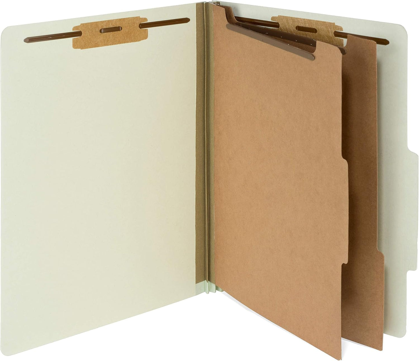 10 Letter Size Gray Green Classification Folders - 2 Divider - 2 Inch Tyvek Expansions - Durable 2 Prongs Designed to Organize Standard Medical Files, Office Reports - Letter Size, Green, 10 Pack