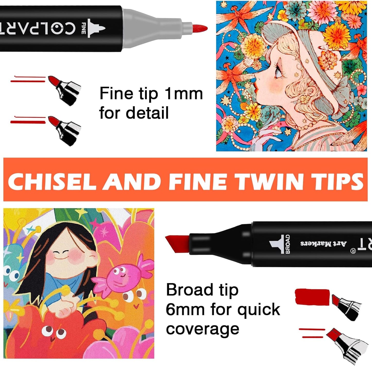 80 Colors Alcohol Markers Dual Tip Art Markers for Kids Marker Pens for Adult Coloring Painting Supplies Perfect for Painting, Coloring, Sketching and Drawing Christmas Gift Ideas