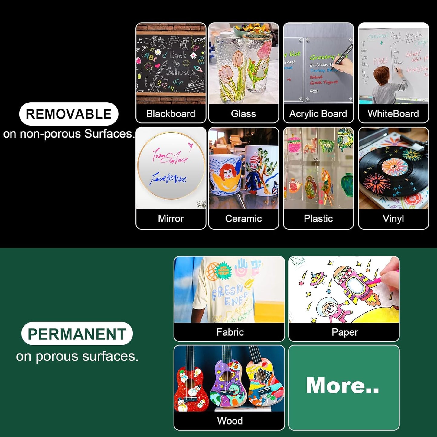 SILENART Chalk Markers - Vibrant 8 Pack - Dry Erase Markers Pen - Liquid Chalk Markers for Blackboard Chalk Board Windows Glass Acrylic Calendar Board - Erasable Chalk Marker (Orange)