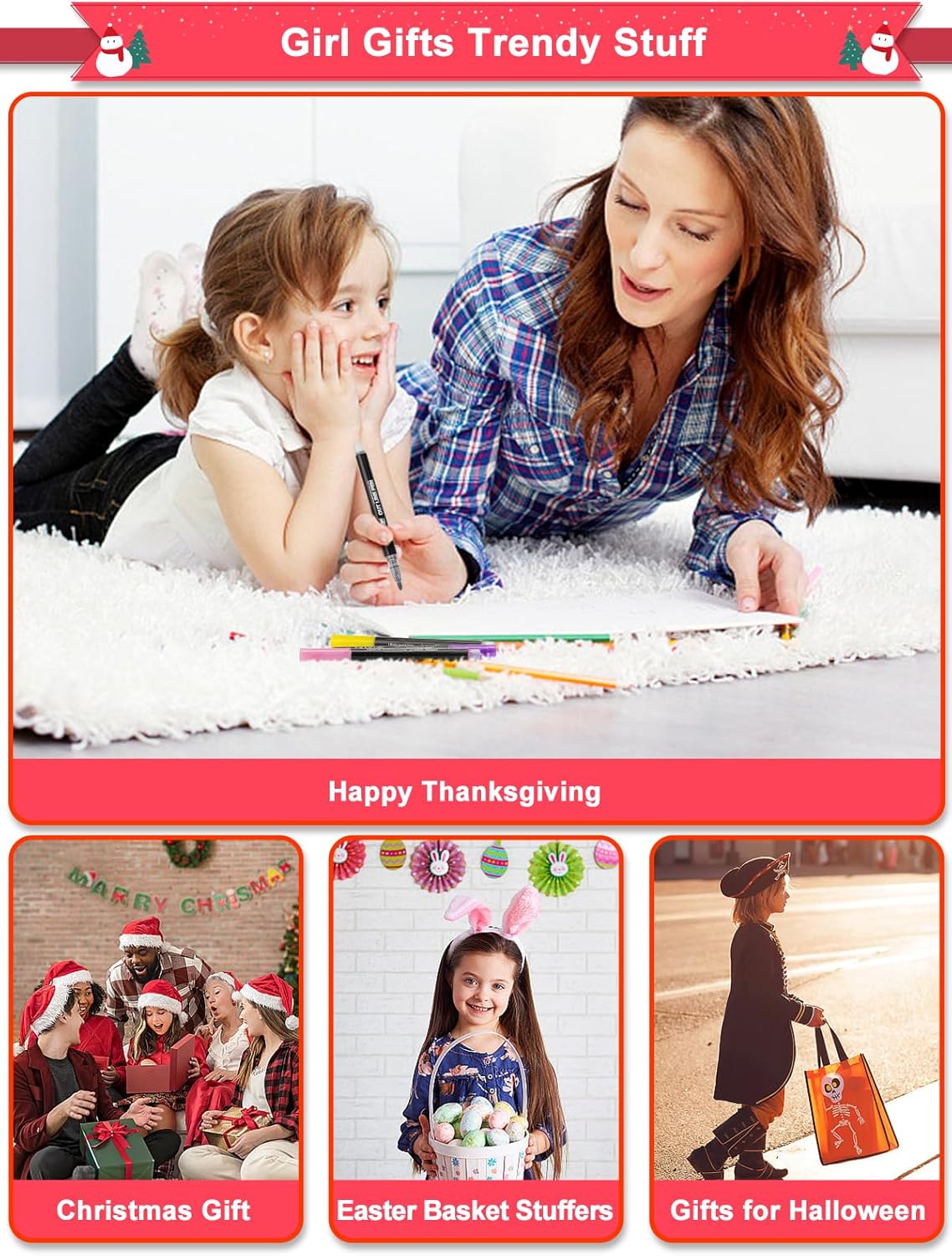 Outline Shimmer Markers, 18 Glitter Metallic Gel Pens for Coloring, Tween Teen Girl Gifts Trendy Stuff, Halloween Basket, Birthday Party, Cool Fun Art Crafts Supplies for Kids Girls Ages 8 10 12 14 16