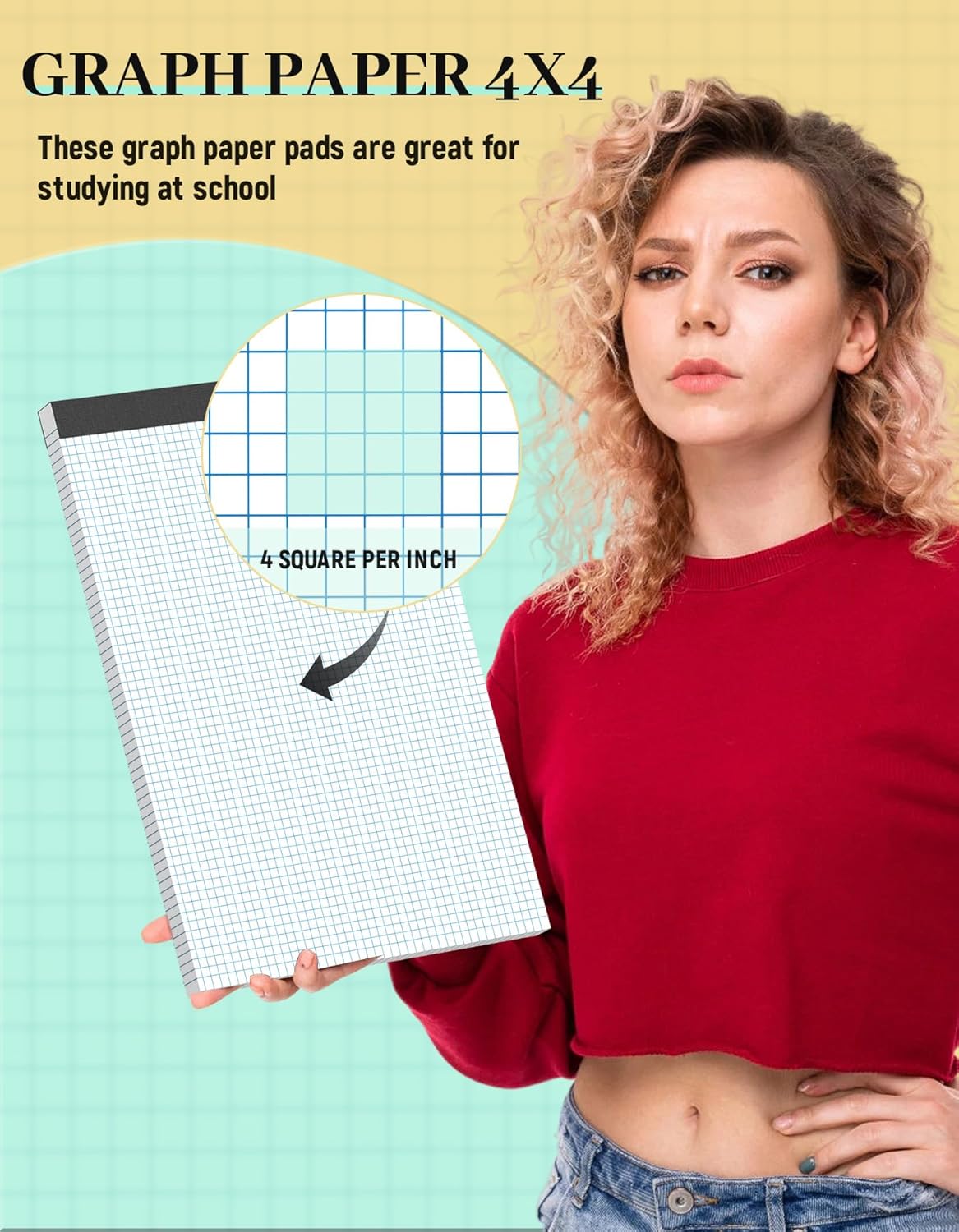 2 Pack Graph Paper Pad 11x17 for Blueprint Drawings, Drafting, Engineering Drawing, and Planning, 4x4 Quad Ruled Blueprint Quadrille Paper, Perforated Large Grid Paper Drafting Paper 30 Sheets/Pad