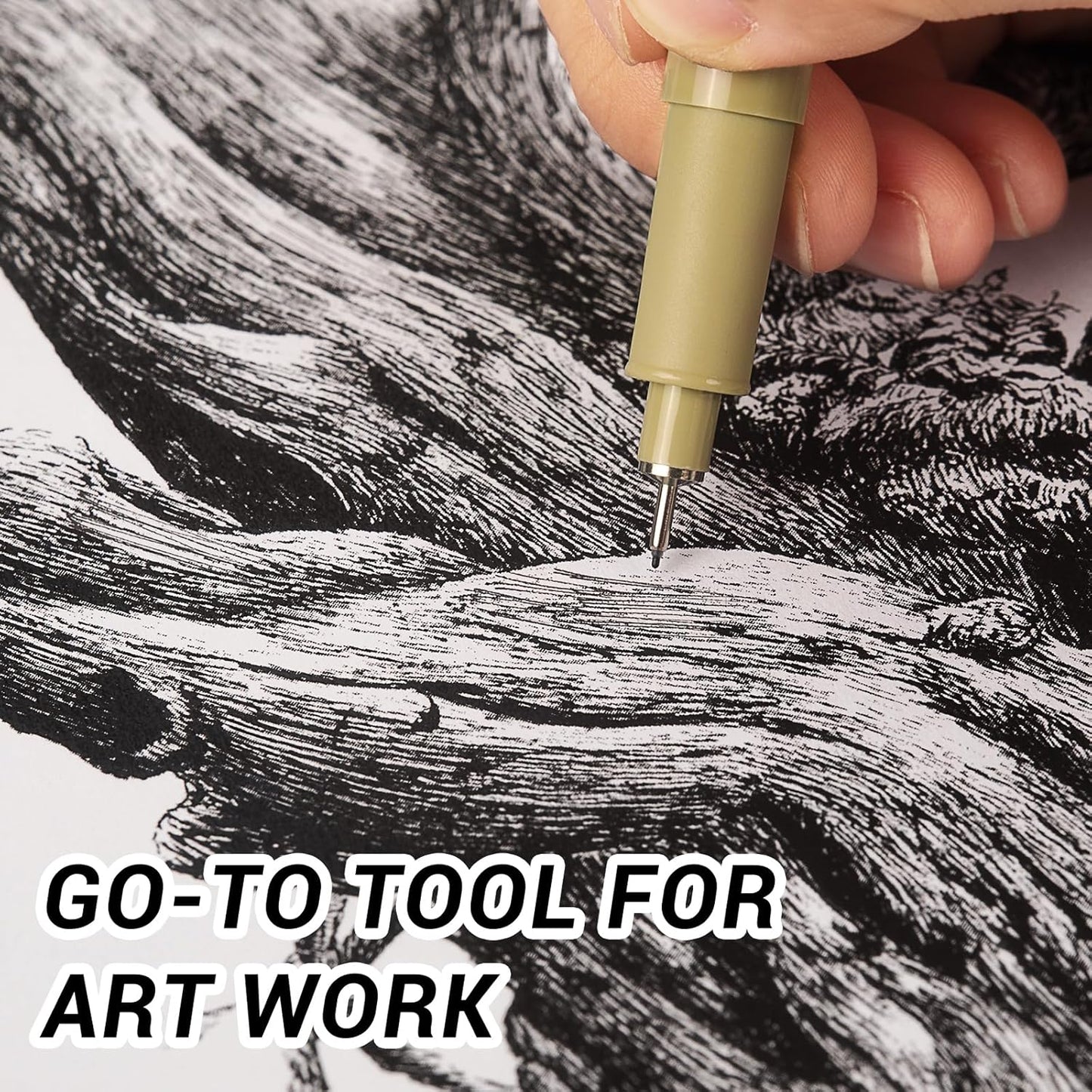 KERIFI 01 Fineliner Ink Pens, 0.25mm Black Micro Fine Point Drawing Pens Waterproof Archival Ink Multiliner Pens for Artist Illustration, Sketching, Technical Drawing, Zentangle, Scrapbooking (6 Pack)