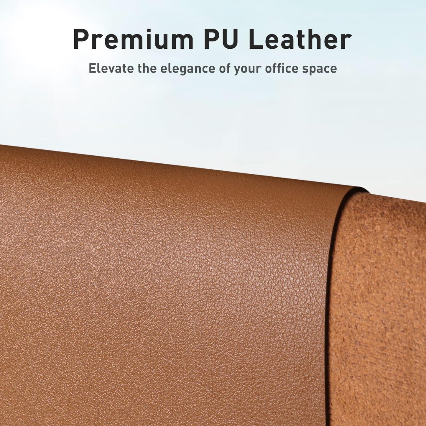 Aothia Leather Desk Pad Protector, Mouse Pad, Office Desk Mat, Non-Slip PU Leather Desk Blotter, Laptop Desk Pad, Waterproof Desk Writing Pad for Office and Home (Brown,23.6" x 13.7")