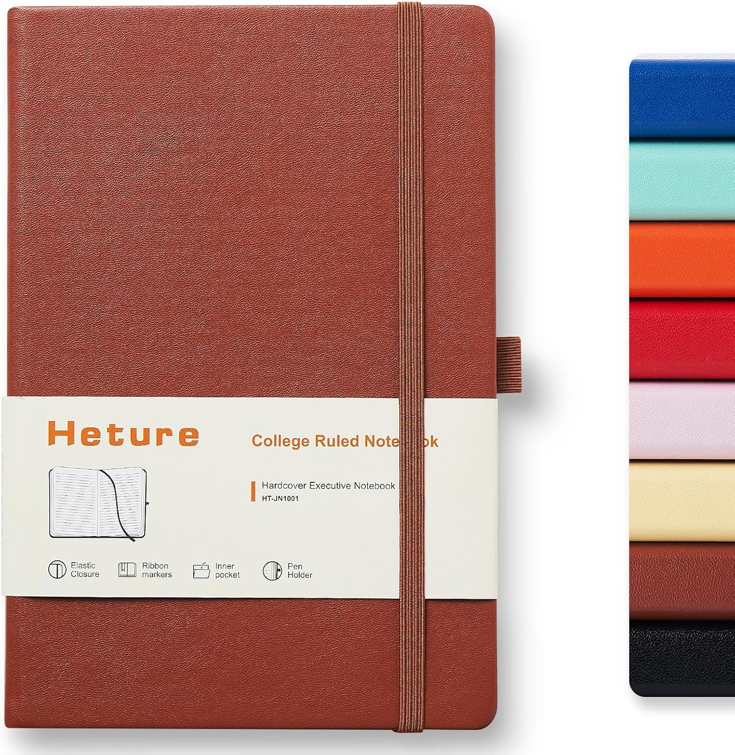 Hardcover Notebooks, A5 Lined Journals Notebook for Writing 160 Pages, 8.2 x 5.5 inch, Classic Ruled Notebooks for College/Work/Travel(Brown 1 Pack)