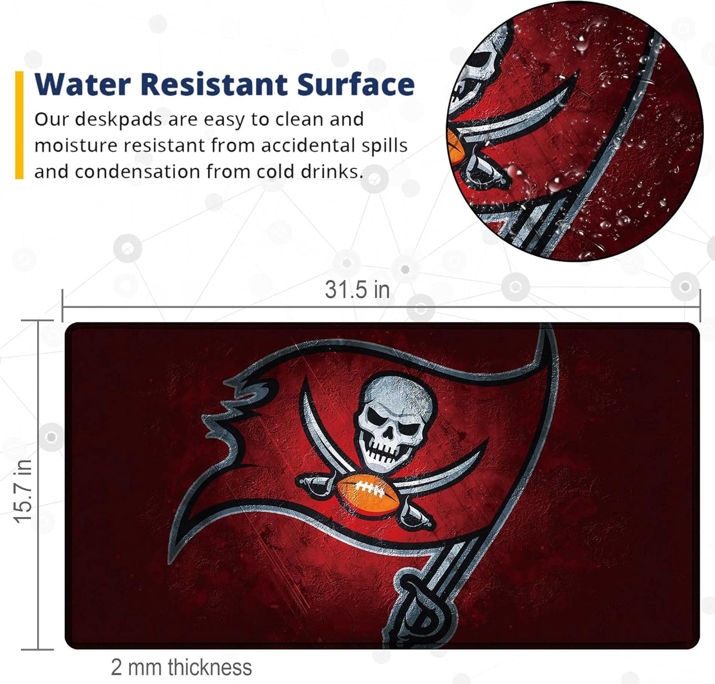 Large Mouse Pad Desk Mat for Home Office, Gaming Mousepad Extended Desk pad - Computer Keyboard Mouse Mat with Non-Slip Base and Stitched Edge Office Desk Organizers and Accessories