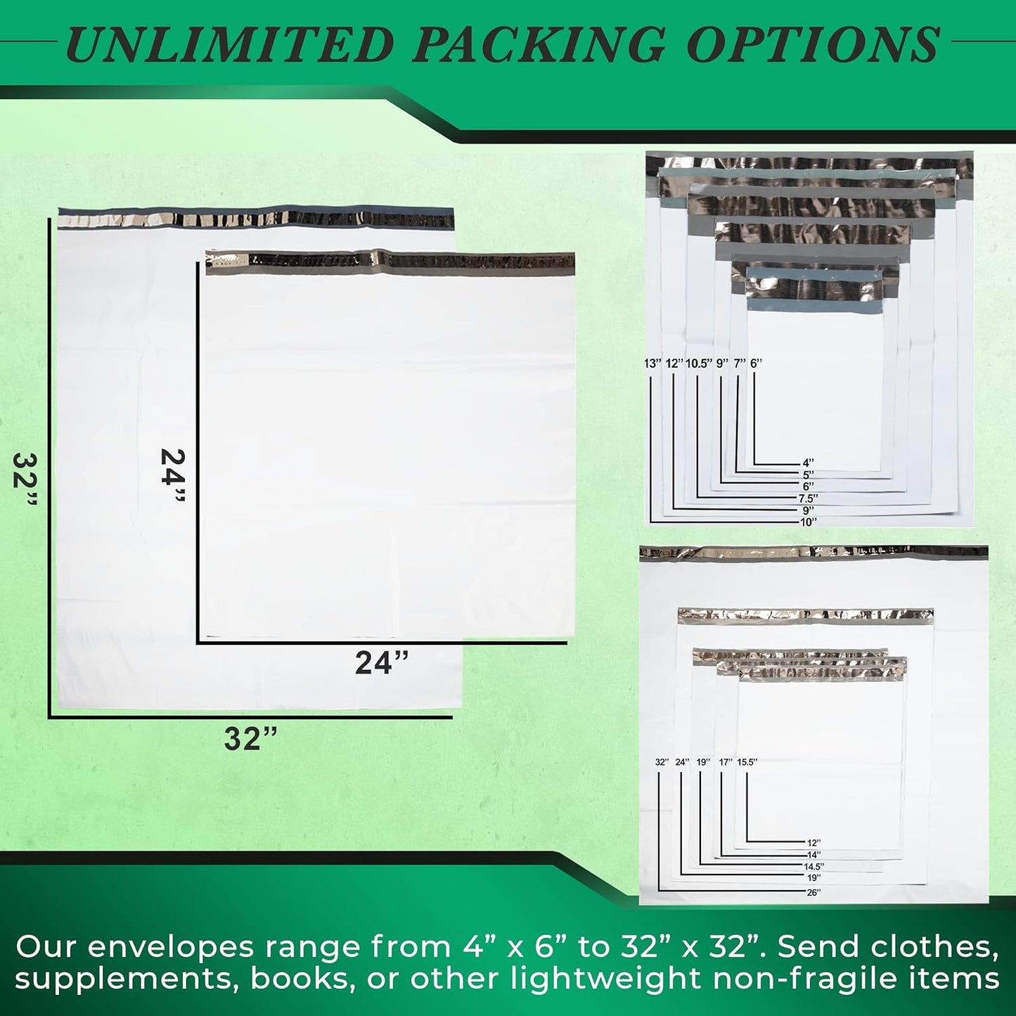 1000 Pack Secure Seal White Poly Mailers - Safe Shipping with 14x17 Mailers - Self Sealing 2 Mil Poly Shipping Envelopes