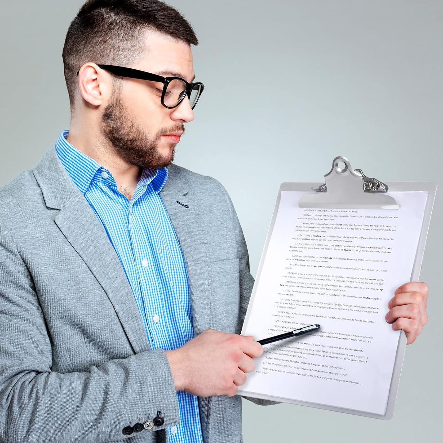 16 Pcs Metal Clipboard Heavy Duty Aluminum Clipboards 12 x 9 Inch Metal Clip Board with Low Profile Clip A4 Letter Size Document Holder for Office School Medical Jobsite Laboratory