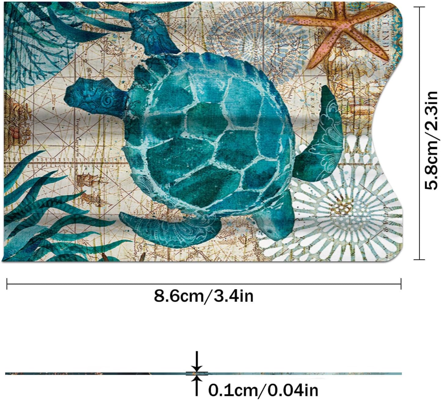 12 PCS RFID Blocking Sleeves, Credit Card Holder for Women Men Protect Cards Identity from Electronic Theft Travel Case Set (Marine Animals)