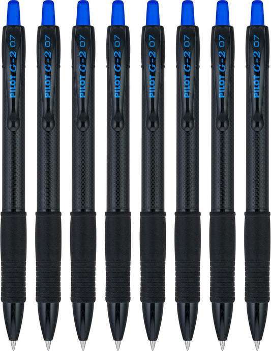 PILOT, G2 Edge Blue Premium Gel Roller Pens, Sensory Writing Experience, 8ct box, Fine Point 0.7 mm