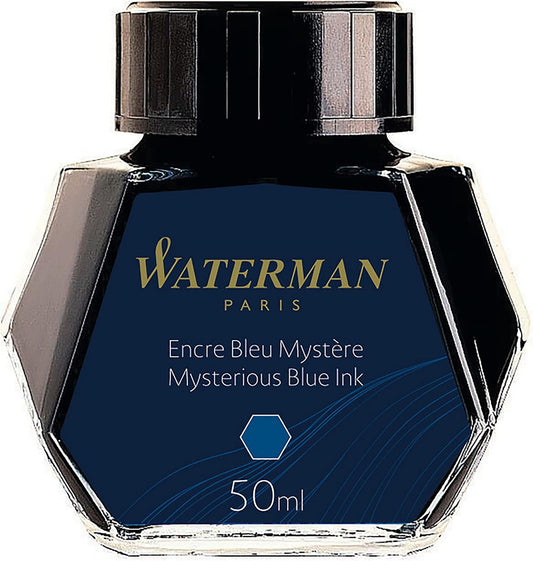 Waterman Mysterious Blue Fountain Pen Ink 50ml Bottle Premium Writing Experience for All Waterman Fountain Pens
