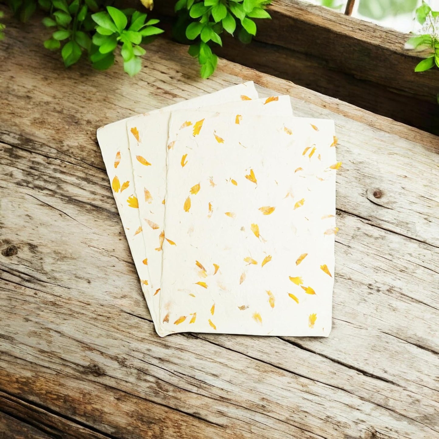 Handmade Lokta Laser and Inkjet Printer Paper with Deckle Edge 8.5x11 Inch Vintage Decorative Specialty Printing Paper (25 Sheets, Marigold)