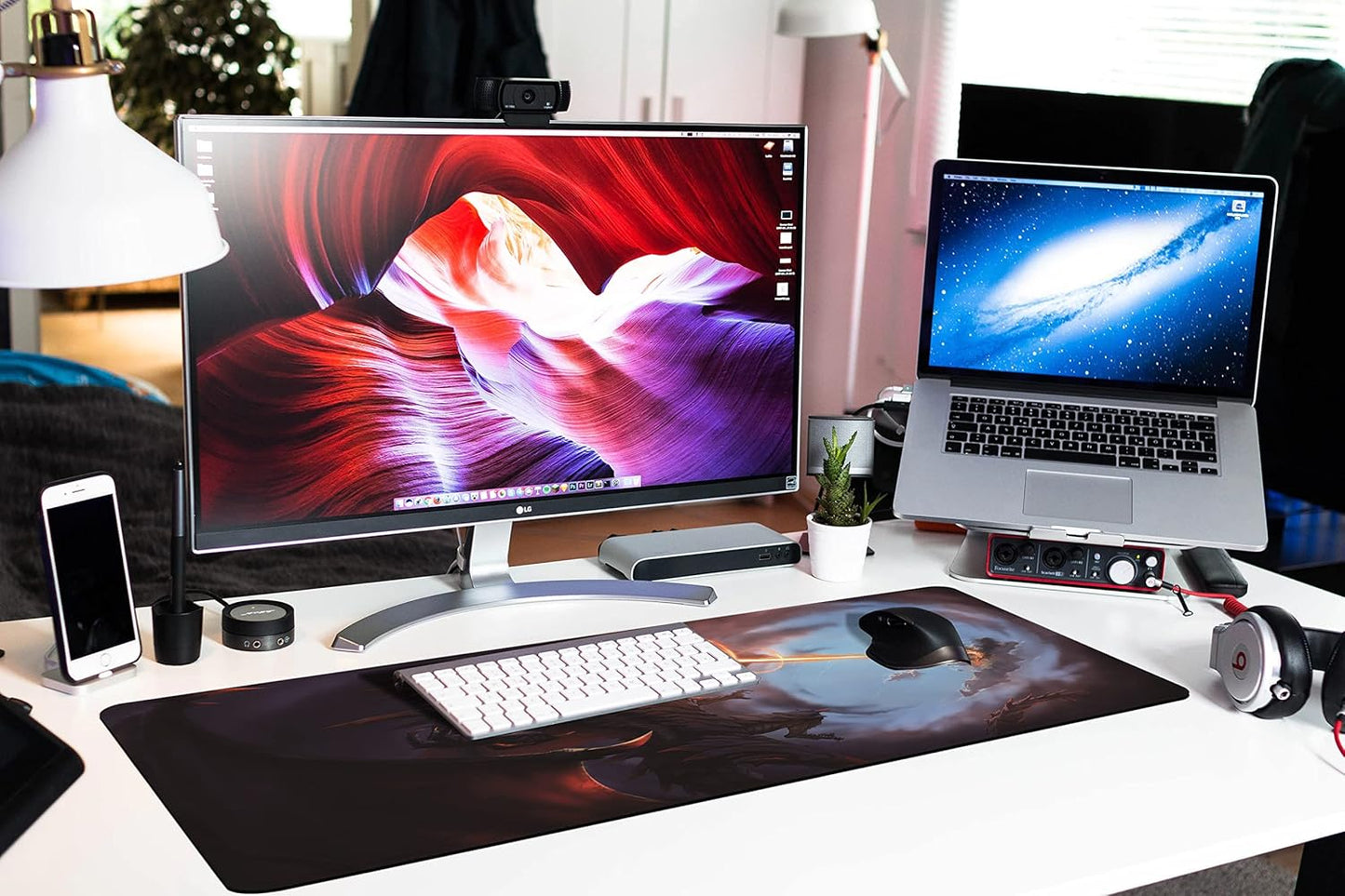 Extended Large Gaming Mouse Pad Cool Dragon Flame XXL Size Keyboard Mouse Mat Desk Pad with Non Slip Rubber Base Stitched Edges Office Decor for Women Girls Men,35.4 x 15.7inch