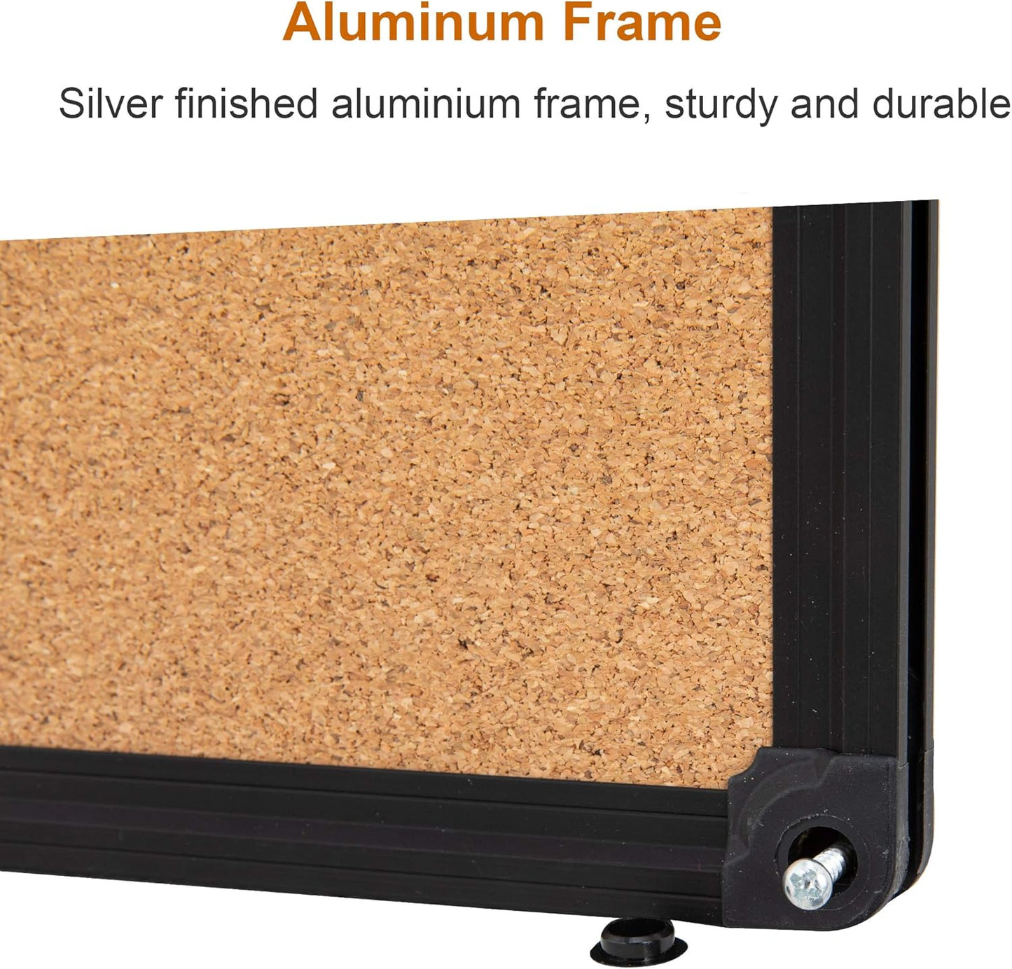 2 Pack 36 x 24 Inch Cork Notice Board Bulletin Message Memo Pin Board, Black Aluminum Frame