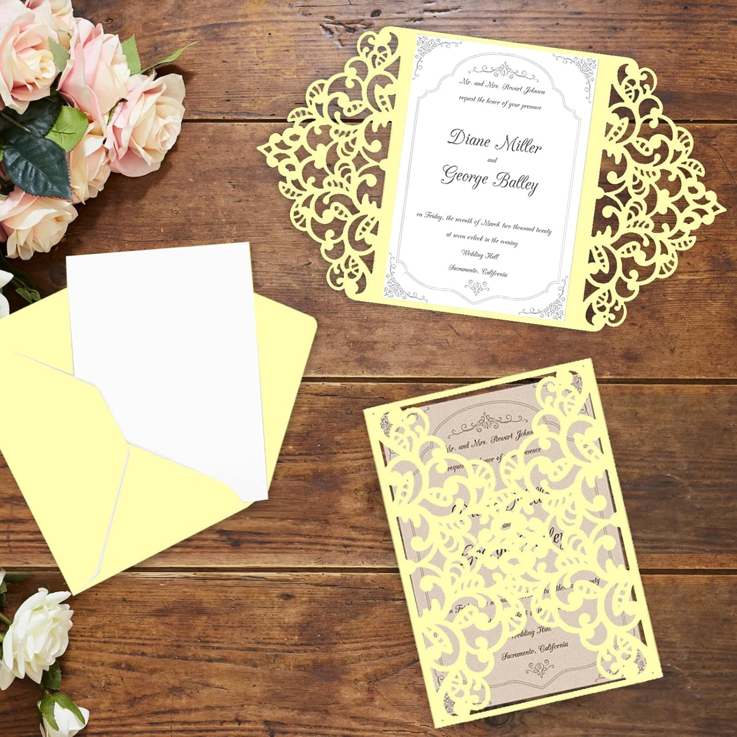 100 Sheets Yellow Cardstock 8.5 x 11 Thick Paper, Goefun 80lb Card Stock Printer Paper for Invitations, Menus, Wedding, DIY Cards