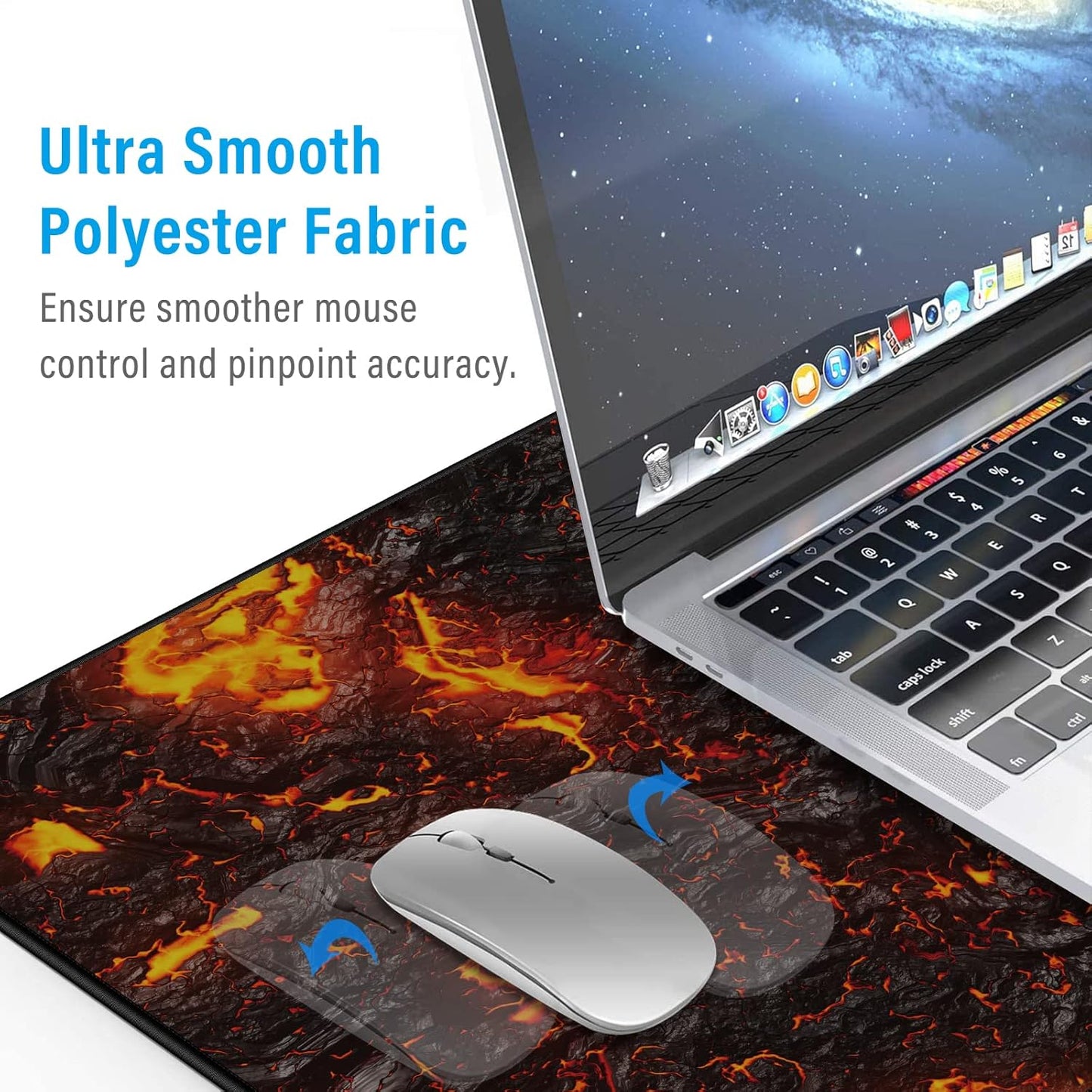 JIALONG Large Gaming Mouse Pad with Non-Slip Rubber Base - XXL Extended Desk Mat for Gaming, Office, and Home - 35.4x15.7 Inches