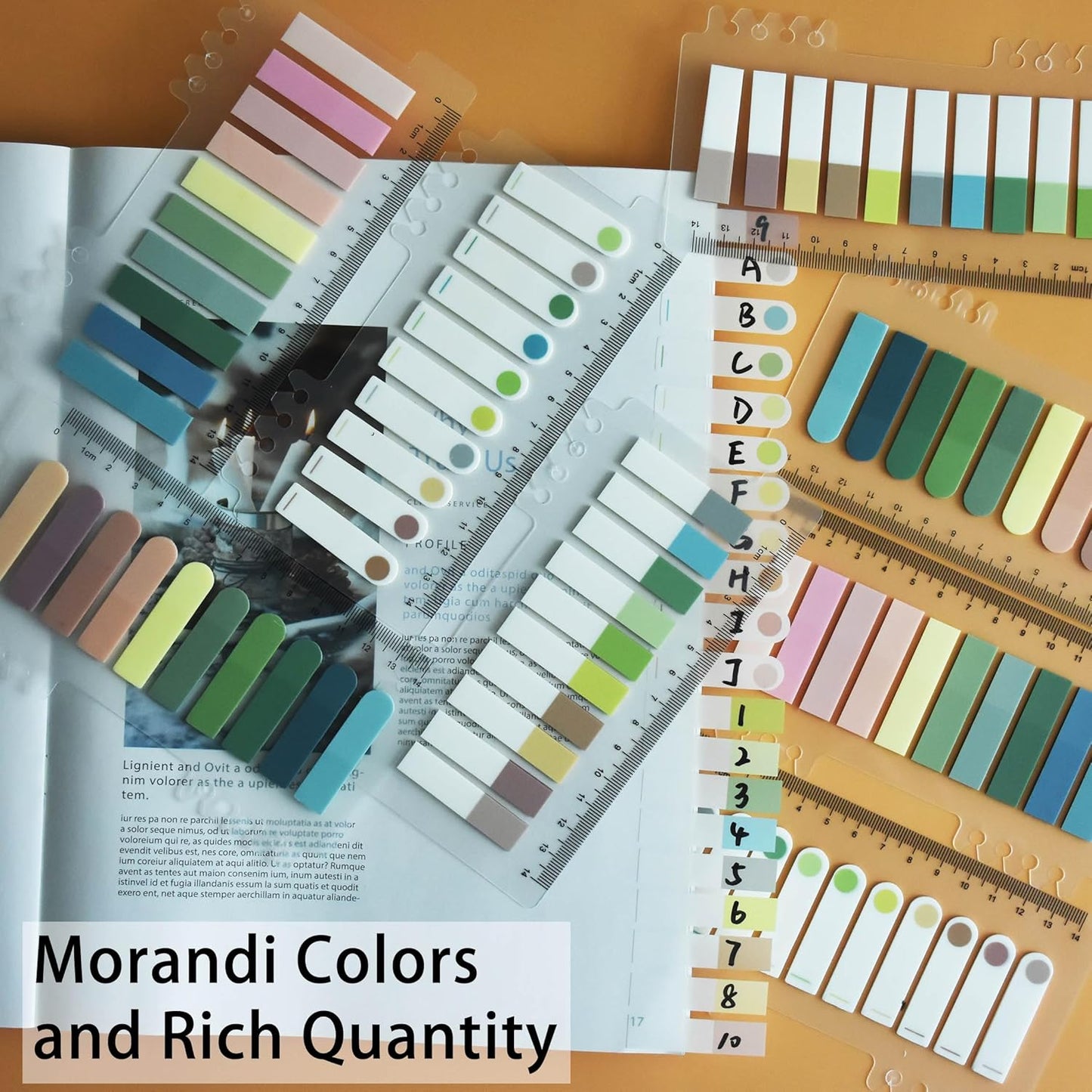 1600pcs Translucent Sticky Note Tabs, Morandi Page Markers for Annotating Books,Repositionable Book Flags Tabs Strip with Binders, Clear Sticky Notes,Page Tabs,Index Tabs