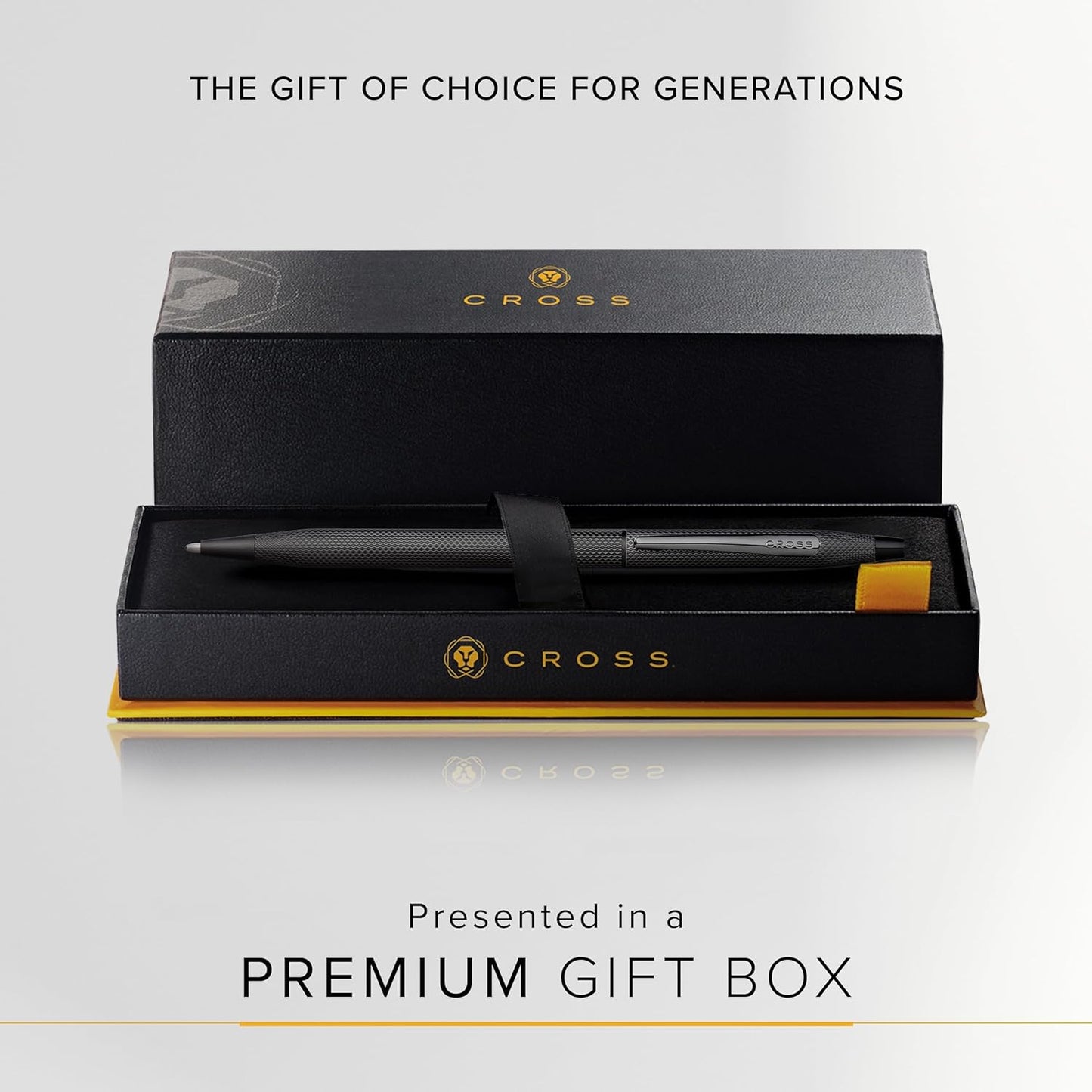 Cross Classic Century Refillable Ballpoint Pen Presented in a Luxury Gift Box - Medium Point, Black Ink, Brushed Black