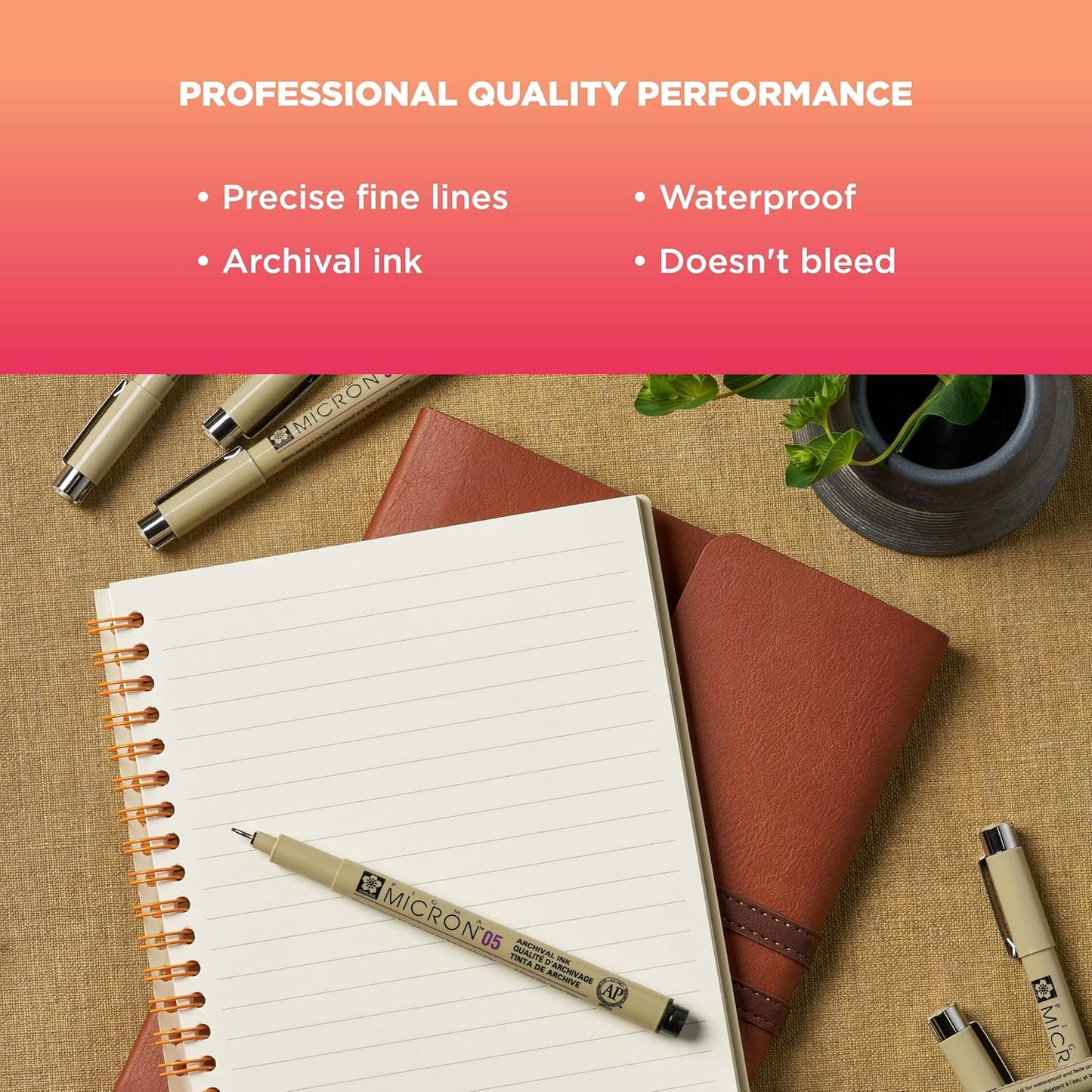 SAKURA Pigma Micron Fineliner Pens - Archival Black and Colored Ink Pens - Pens for Writing, Drawing, or Journaling - Black and Colored Ink - 03 Point Size - 6 Pack