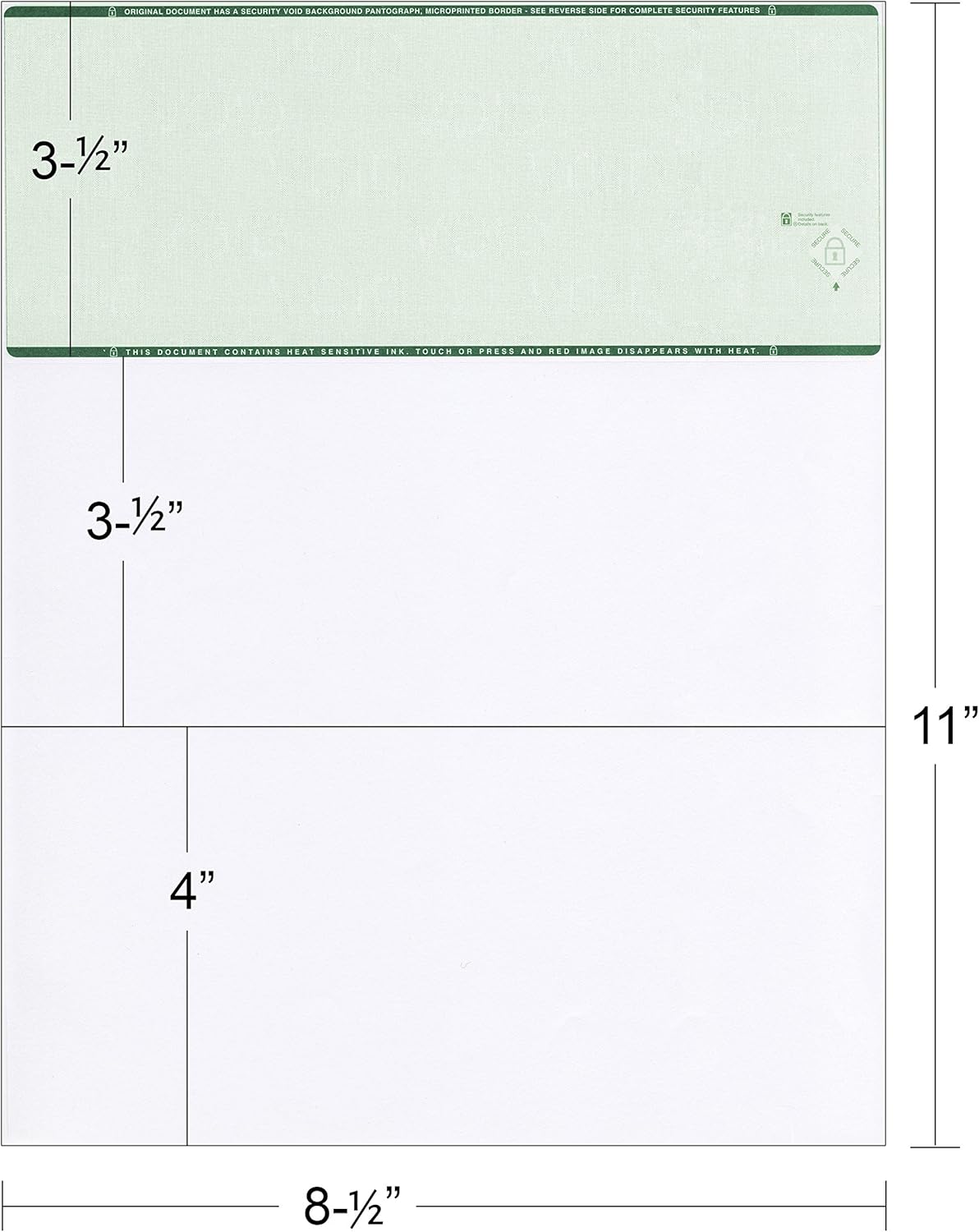 Green High Security Checks on Top Compatible w/QB accounting software - Custom Computer Checks on Top (250)