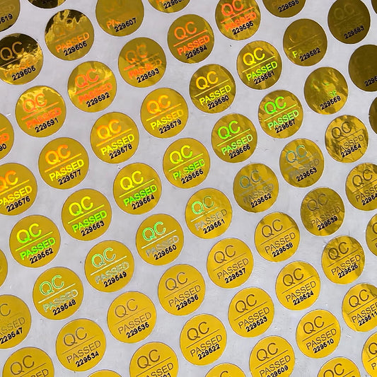 1100pcs 0.39 inch QC Passed Tamper Proof Stickers Silver High Security Tamper Evident Warranty Void Hologram Labels w/Unique Sequential Serial Numbering