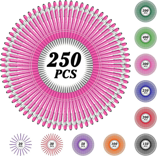 Max 500 Pcs Personalized Pens Bulk, Custom Pens with Free Engraving, Customized Stylus Tip Ballpoint Pen with Your Name Massage Text for School Office Business Graduation Anniversaries-250 Packs