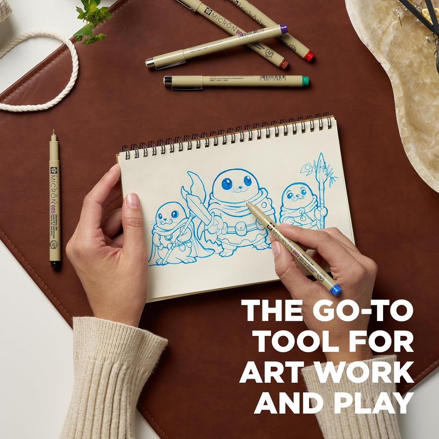 SAKURA Pigma 30064 Micron Blister Card Ink Pen Set, Colors may vary, 2-mm