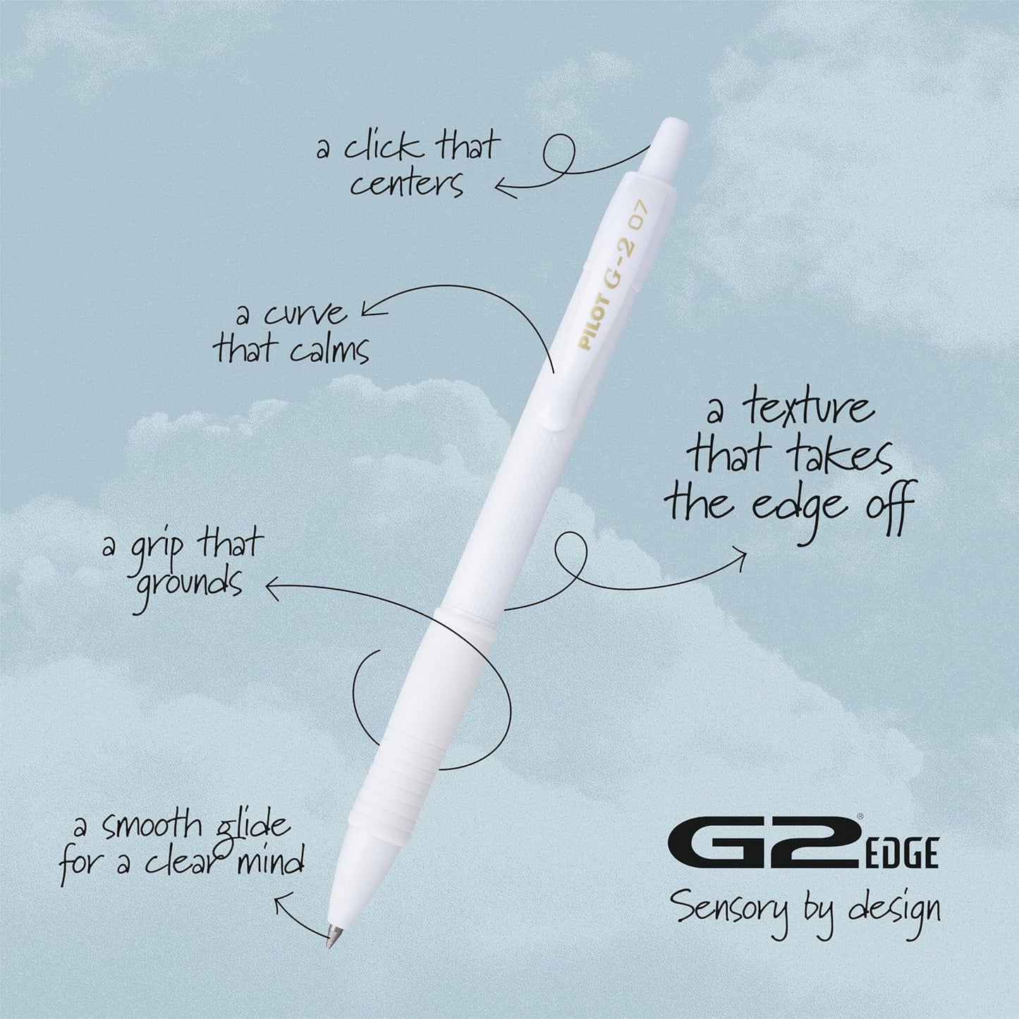 PILOT, G2 Premium Gel Roller Pens, G2 Edge White, Sensory Writing Experience, 12ct box, Fine Point 0.7 mm