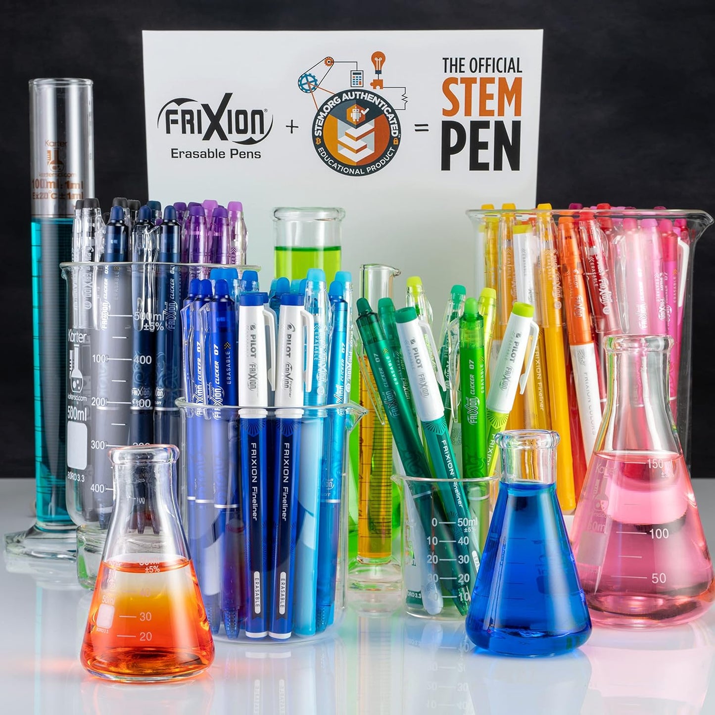 Pilot FriXion Clicker Erasable Gel Pens, Fine Point 0.7 mm Erasable Pens, Pack of 15 Assorted Colors