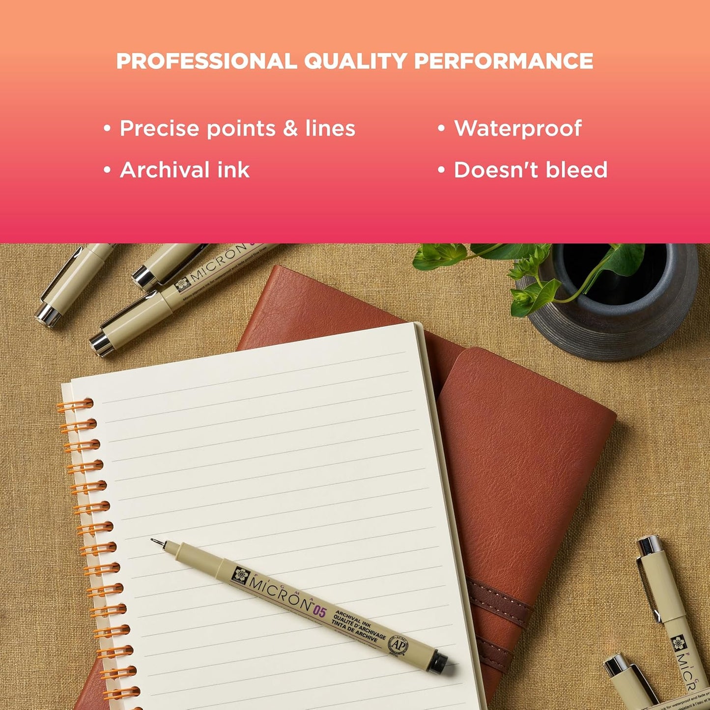 SAKURA Pigma 30064 Micron Blister Card Ink Pen Set, Colors may vary, 2-mm