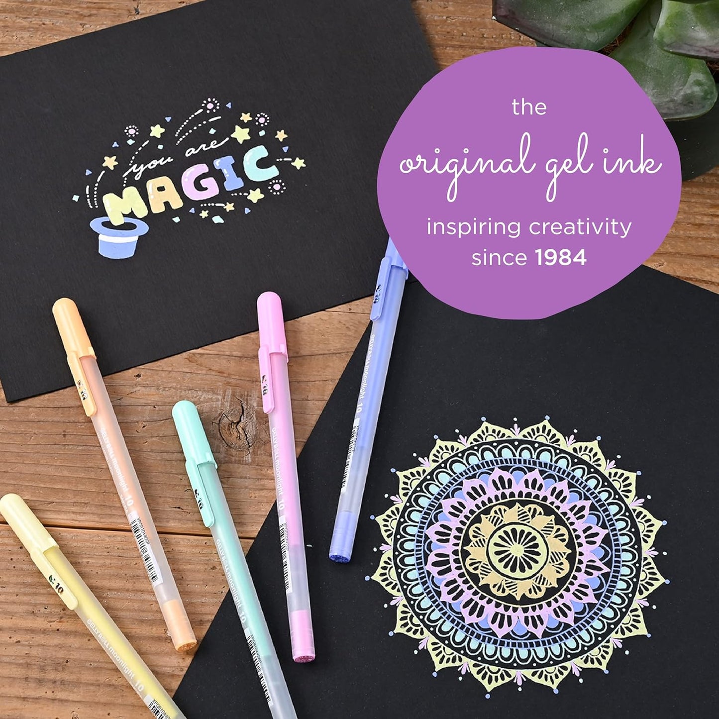 SAKURA Gelly Roll Moonlight 10 Pastel & Opaque Gel Pens - Bold Point Ink Pen for Journaling, Art, or Drawing - Assorted Pastel Ink - Bold Line - 10 Pack