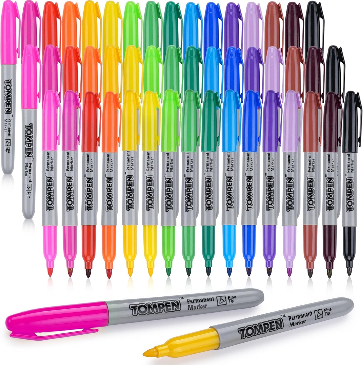 Permanent Markers,Fine Tip,48 Pack Bulk,16 Assorted Colors,Waterproof Permanent Marker Pens with Quick Drying on Wood,Plastic,Paper,Metal,Mirror for Drawing Coloring Art Writing Poster