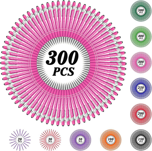 Max 500 Pcs Personalized Pens Bulk, Custom Pens with Free Engraving, Customized Stylus Tip Ballpoint Pen with Your Name Massage Text for School Office Business Graduation Anniversaries-300 Packs