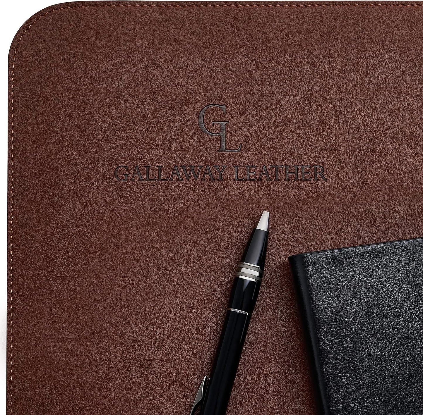 Gallaway Leather Desk Mat - Desk Pad 91.5 x 43 cm - XXL Mouse Mat - Non-Slip Desk Cover - Desk Accessories (Dark Brown)